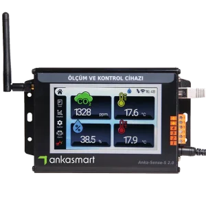 Anka Sense S Anka Sense S ölçüm ve kontrol cihazı, 5 inç ekranında CO₂, sıcaklık ve nem değerleri